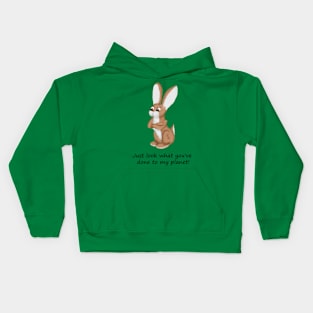 Angry Eco Bunny Kids Hoodie